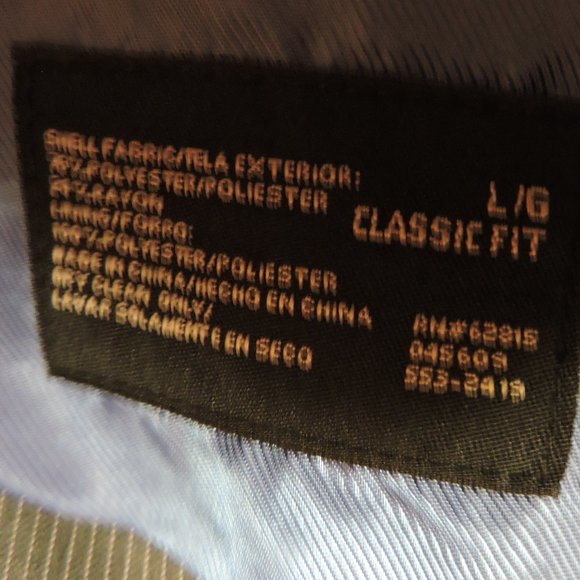 J. FERRAR 3 pc suit sz L  measurements in description, GRAY w/ white pin stripes - Picture 8 of 10